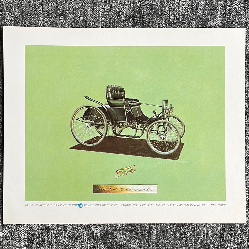 1898 Ford Experimental Car Print - Vintage Ford Automobile Print